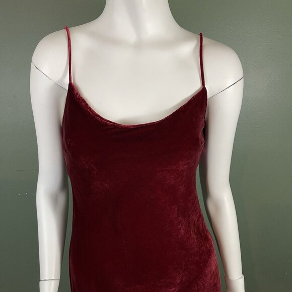 Zara Velvet Burgundy Red Slip Midi Dress Size Small - Holiday Party Christmas - Picture 4 of 13